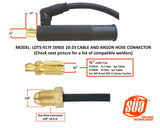 Dinse 10-25 TIG Torch Plug with Argon gas hose for 9 & 17 Series - LDTS-917F