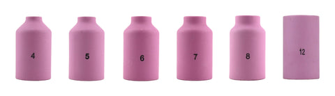 Alumina Nozzle Cups for TIG Welding Torches Series 17/18/26 with Gas Lens Set-Up
