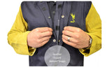 Weldas COOL FR Welding/Fire Retardant/Dielectric Jacket - Cotton and Leather Kevlar Sewn Sleeves - Navy Blue