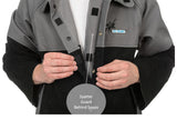 Weldas Arc Knight Versatile Heavy Duty Welding Jacket - Cotton and Leather Sleeves - Grey/Black