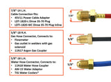 Water Cooled - TIG Torch with Valve - 3-Piece Cable - Dinse 35-70 Connector