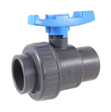 URA WATER PVC single-union ball valve with blue lever