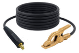 Black welding ground lead with high-copper clamp and LC-40 connector