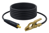 SÜA - 200 Amp Welding Ground Clamp Lead Assembly - LC40 Connector - #2 AWG 100% Copper Cable & High-Copper Ground Clamp (15 F