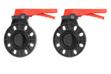 URA WATER PVC Butterfly Valves - EPDM Seals - 3, 4 & 6 Inch