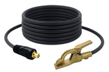 SÜA - 200 Amp Welding Ground Clamp Lead Assembly - Dinse 35-70 Connector - #2 AWG 100% Copper Cable & High-Copper Ground Clam