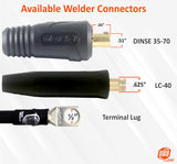 SÜA 500 Amp Welding Leads Assembly Set - 2/0 AWG cable