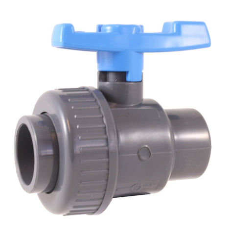 URA WATER - PVC Single Union Shut-Off Ball Valve 3/4" - 150 psi - Schedule 40 - ASTM Socket (12-Pack)