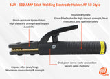 SÜA ULTRA FLEX - 350 Amp Welding Electrode Holder Lead Assembly - 1/0 AWG 100% Copper Cable
