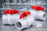 URA WATER PVC Ball Valves - 1/2 to 1-1/2 Inch - Socket - Schedule 40