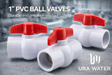 URA WATER PVC Ball Valves - 1/2 to 1-1/2 Inch - Socket - Schedule 40