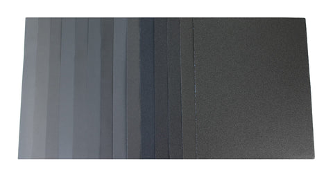 Silicon Carbide Sandpaper Sheets - Wet/Dry Electrocoated - 9" x 11"
