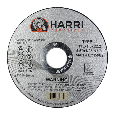 Thin Cutting Disc, Aluminum Freehand Cut-off wheel - Flat - 4-1/2" x 0.04" x 7/8" - T41 - 10 Pack