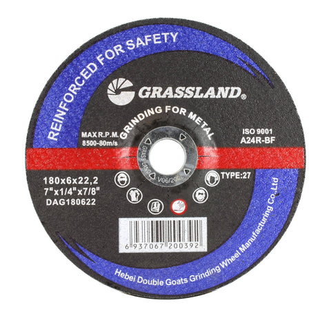 Grinding Disc, Steel Grinding wheel - 7" x 1/4" x 7/8" - T27 - 10 Pack