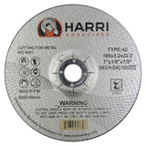 Cutting Disc, Steel Freehand Cut-off wheel - Depressed Center - 7" x 1/8" x 7/8" - T42 - 10 Pack
