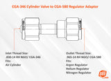 SÜA® - Air Cylinder (CGA-346) to Nitrogen Regulator (CGA-580) - Adaptor