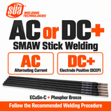 SÜA ECuSn-C welding polarity and amperage guide