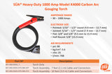 Heavy-Duty 1000 Amp Model K4000 Air Carbon Arc Gouging Cutting Torch - 7' & 10'