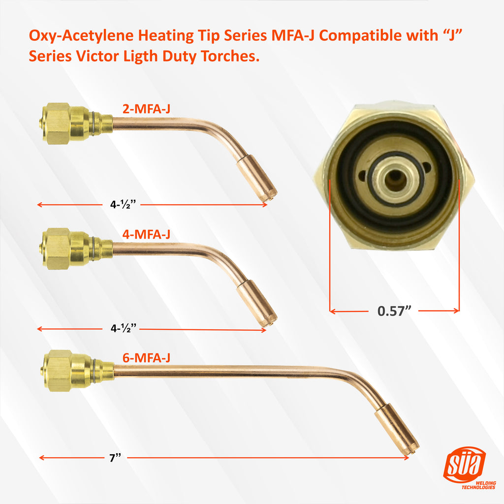 SÜA® OxyAcetylene Heating Tip Rosebud Series MFAJ Compatible with