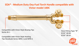 SÜA® - Medium Duty Oxy-Fuel Torch Handle compatible with Victor model 100C