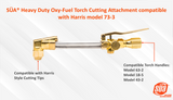 SÜA® Heavy Duty Oxy-Fuel Torch Cutting Attachment compatible with Harris model 73-3