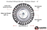 Harri Abrasives® - Twist Knotted Wire Wheel Brush - Carbon Steel - Wire Diam: 0.02" - Nut Thread: 5/8"-11 UNC