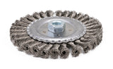 Harri Abrasives® - Twist Knotted Wire Wheel Brush - Stainless Steel - Wire Diam: 0.02" - Nut Thread: 5/8"-11 UNC