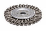 Abrasives® - Twist Knotted Wire Wheel Brush - Stainless Steel - Wire Diam: 0.02" - Arbor Hole: 7/8"