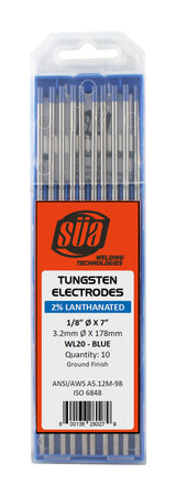 SÜA 2% Lanthanated TIG Tungsten Electrodes, Blue Tip