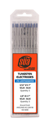 SÜA 2% Lanthanated TIG Tungsten Electrodes, Blue Tip