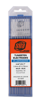 SÜA 2% Lanthanated TIG Tungsten Electrodes, Blue Tip