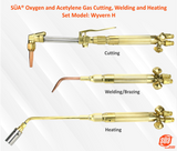 SÜA Oxygen and Acetylene Gas Cutting, Welding and Heating Set - Heavy-Duty Torch - Plastic Box - Model: Wyvern H