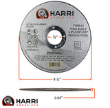 Aluminum Cut-Off Wheel, 4-1/2 x 0.04 x 7/8, T41: dimension and profile diagram