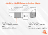CGA-510 to CGA-300 adapter connection drawing