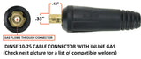 Dinse 10-25 inline-gas power connector dimensions