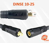 Dinse 10-25 male and female welding connector dimensions