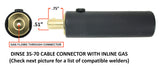 Dinse 35-70 inline-gas power connector dimensions