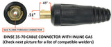 Dinse 35-70 inline-gas torch connector close-up