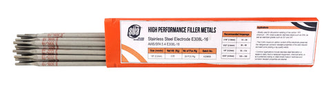 SÜA E308L-16 electrodes in orange package