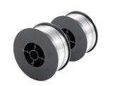 Two stainless steel MIG wire spools