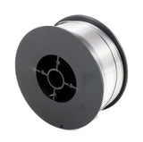 Single stainless steel MIG wire spool with black plastic flanges