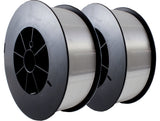 Two large aluminum MIG wire spools