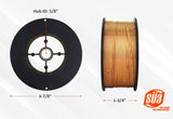 ER70S-6 2 lb spool front and side dimension diagram