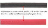 Red and black Flex-A-Prene cable identification markings