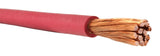 Red #1 AWG cable copper strands, close-up