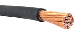 Black 2/0 AWG cable copper strands, close-up