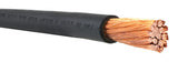 Black 4/0 AWG cable copper strands, close-up