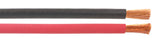 Red and black Flex-A-Prene cables with exposed copper conductors