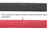 Red and black welding cable sequential foot markings