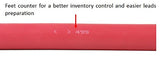 Red welding cable sequential foot markings